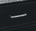 Pearl Black Metallic Finish Dresser 1pc 9 Drawers Silver Glitter Trim Modern Bedroom Furniture