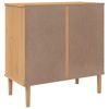 Drawer Cabinet SENJA Rattan Look Brown 31.5"x15.7"x31.5" Solid Wood Pine