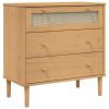 Drawer Cabinet SENJA Rattan Look Brown 31.5"x15.7"x31.5" Solid Wood Pine