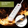 SUPERDANNY 9.8ft Power Strip USB Surge Protector Mountable Extension Cord Multiple Protection 5 Outlet 3 USB Port With Hook & Loop Fastener