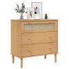 Drawer Cabinet SENJA Rattan Look Brown 31.5"x15.7"x31.5" Solid Wood Pine