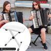 5 Core Adjustable Keyboard Bench 16.3 - 19.6 Inch X style Bench Piano Stool Chair Thick And Padded Comfortable Guitar Stools & Seats - KBB 02 WH
