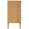 Drawer Cabinet SENJA Rattan Look Brown 31.5"x15.7"x31.5" Solid Wood Pine