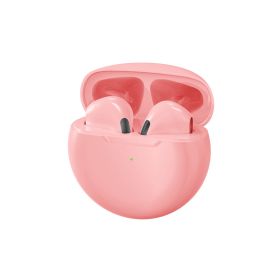 Pro6 Wireless Bluetooth Headphones Tws Earphones Mini Heaset with Charging Case Waterproof Earbuds (Color: Pink)