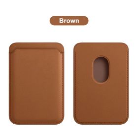 Magsafe Magnetic Leather Card Clip For IPhone 14 Pro Max 13 12 Pro Magnetic Wallet Card Holder Bag Phone Case Accessories (Color: Coffee)