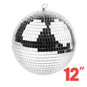 6/8/10/12" Mirror Disco Ball Silver Hanging Reflective Disco Ball Stage Party Decor (size: 12")