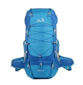 Outdoor Mountaineering Bag 50L Large Capacity Nylon Travel Camping Hiking Mountaineering Backpack (Option: Sky Blue-50l)