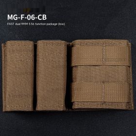 9MM 556 Parallel MOLLE Accessory Kit CS Tactical Multifunction Storage Bag (Color: brown)
